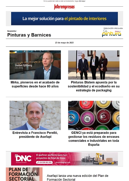 Newsletter Pinturas y Barnices