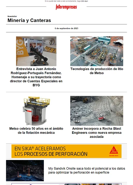 Newsletter Minería y Canteras