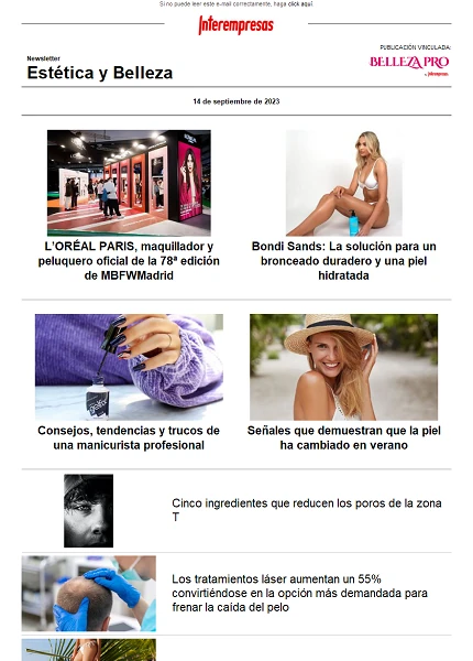 Newsletter Estética y Belleza