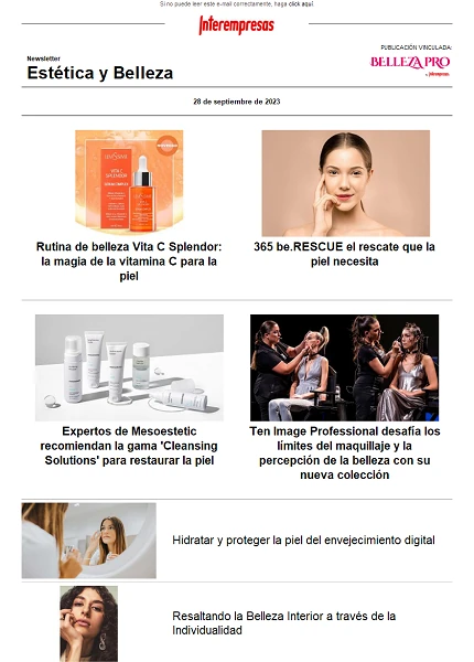 Newsletter Estética y Belleza