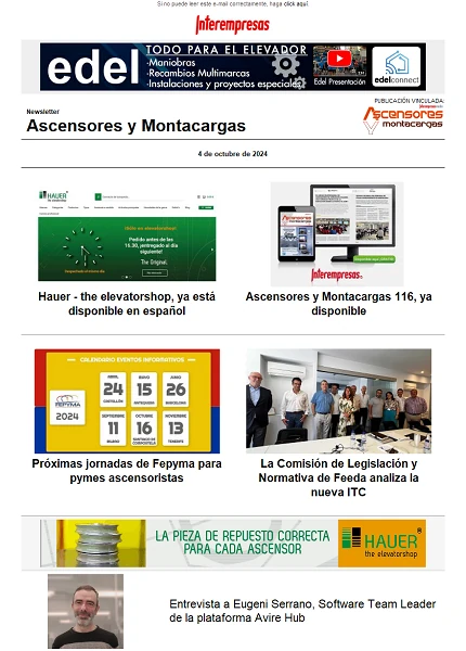 Newsletter Ascensores y Montacargas