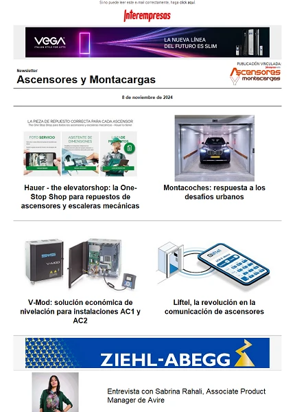 Newsletter Ascensores y Montacargas