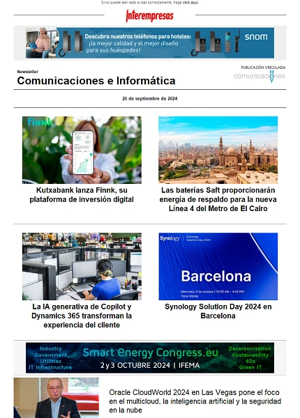 Newsletter Informática y Comunicaciones (Comunicaciones Hoy)