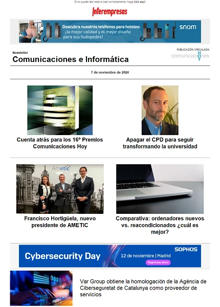 Newsletter Informática y Comunicaciones (Comunicaciones Hoy)