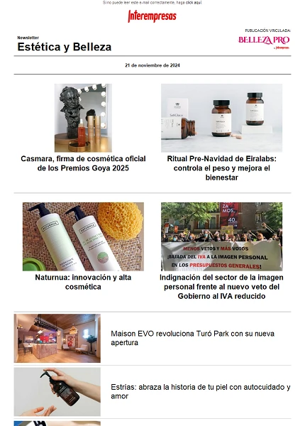 Newsletter Estética y Belleza