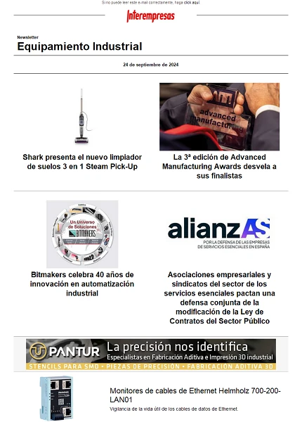 Newsletter Equipamiento industrial