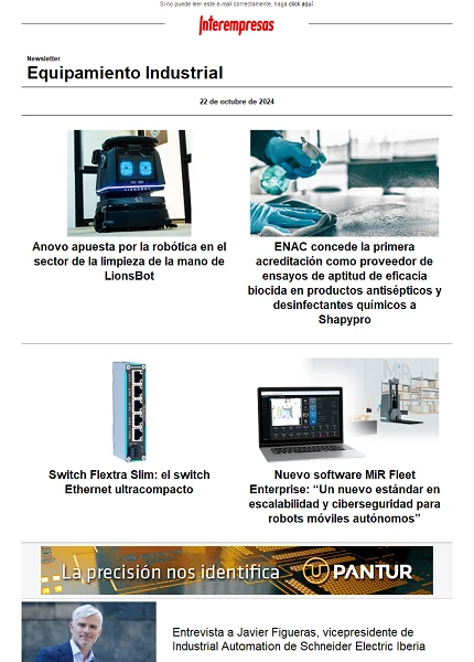 Newsletter Equipamiento industrial