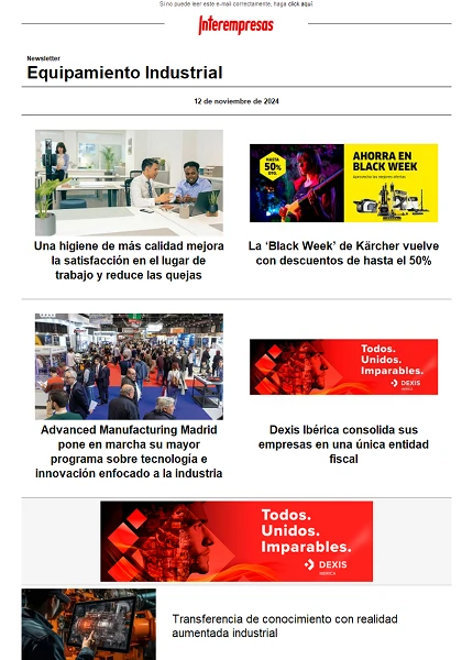 Newsletter Equipamiento industrial