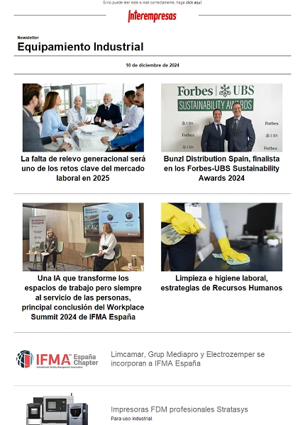 Newsletter Equipamiento industrial