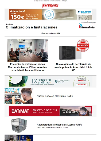 Newsletter Climatización e Instalaciones