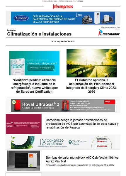 Newsletter Climatización e Instalaciones