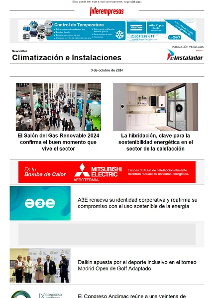 Newsletter Climatización e Instalaciones