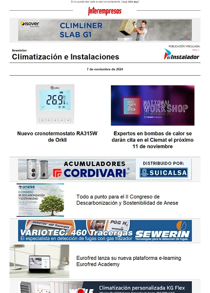 Newsletter Climatización e Instalaciones