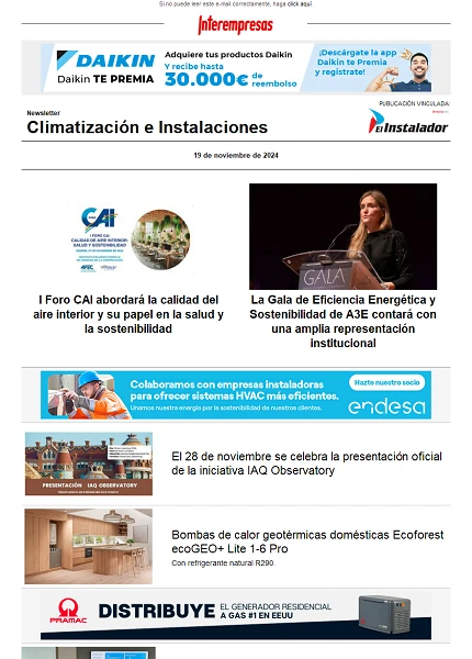 Newsletter Climatización e Instalaciones