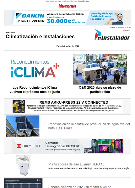 Newsletter Climatización e Instalaciones