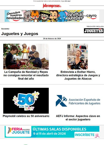 Newsletter de Juguetes y Juegos (JuguetesB2B)