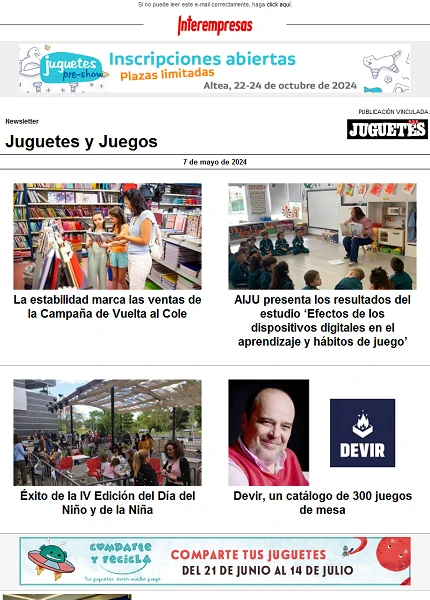 Newsletter de Juguetes y Juegos (JuguetesB2B)