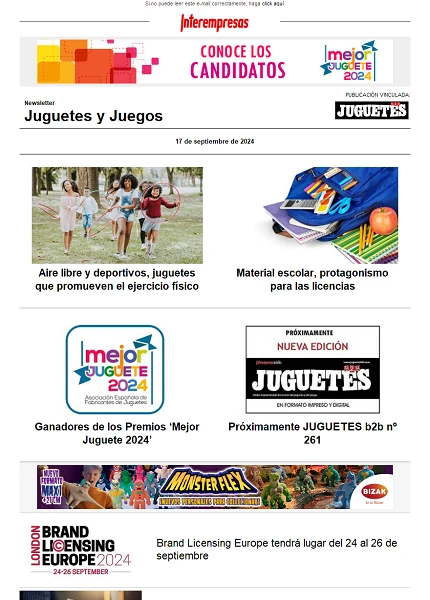 Newsletter de Juguetes y Juegos (JuguetesB2B)