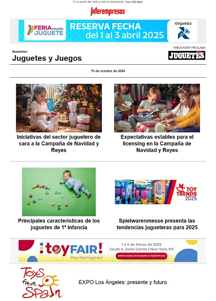 Newsletter de Juguetes y Juegos (JuguetesB2B)