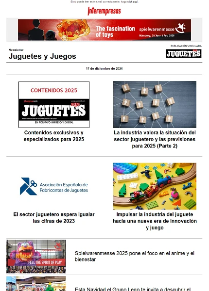 Newsletter de Juguetes y Juegos (JuguetesB2B)