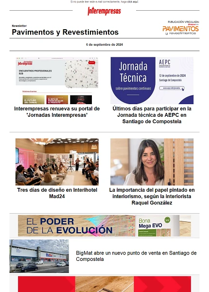 Newsletter Pavimentos y Revestimientos