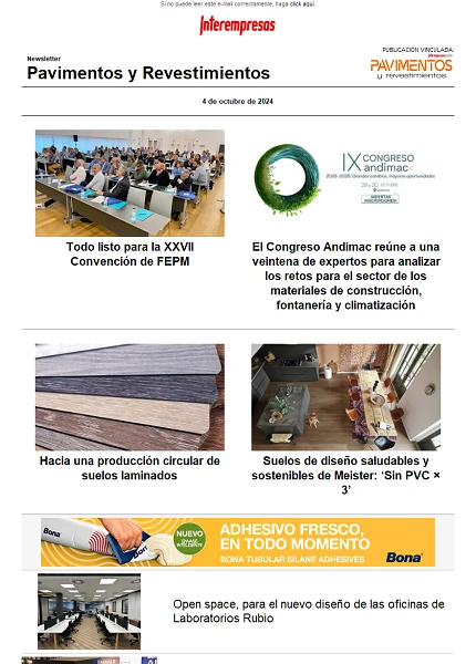 Newsletter Pavimentos y Revestimientos