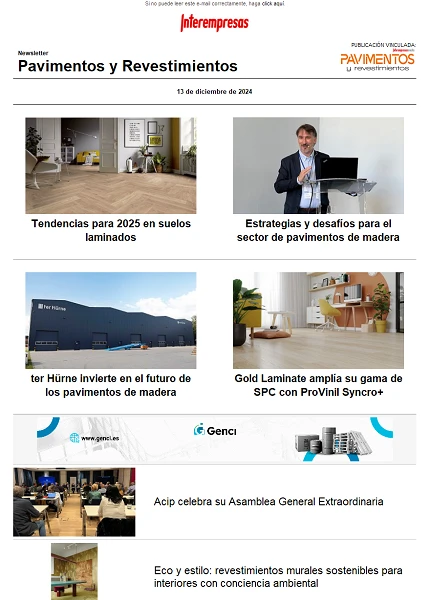 Newsletter Pavimentos y Revestimientos