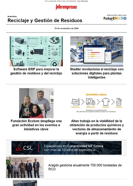 Newsletter Reciclaje y Gestión de Residuos