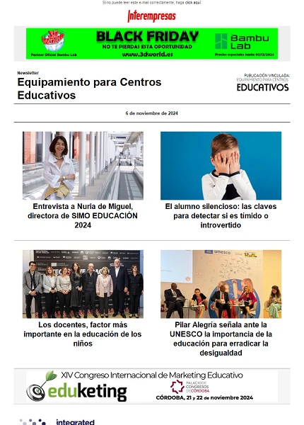 Newsletter Equipamiento para Centros Educativos