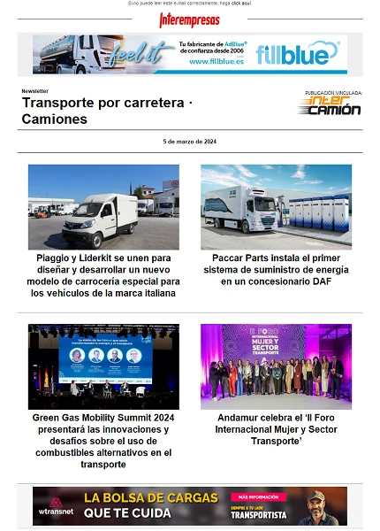 Newsletter Transporte por Carretera · Camiones