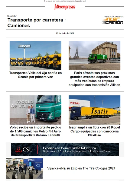 Newsletter Transporte por Carretera · Camiones