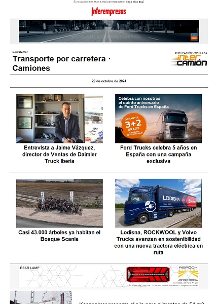 Newsletter Transporte por Carretera · Camiones