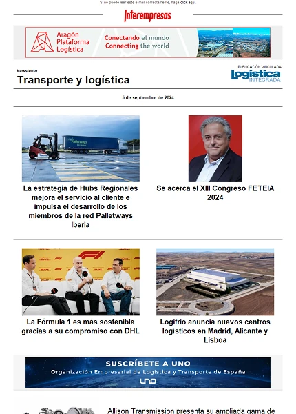 Newsletter Transporte y logística