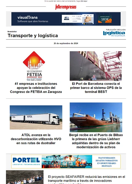 Newsletter Transporte y logística