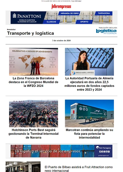 Newsletter Transporte y logística