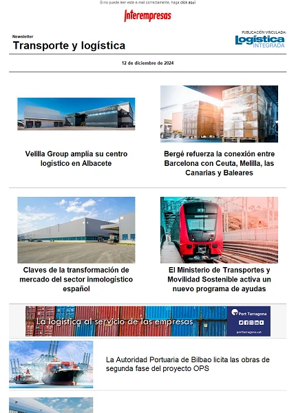 Newsletter Transporte y logística