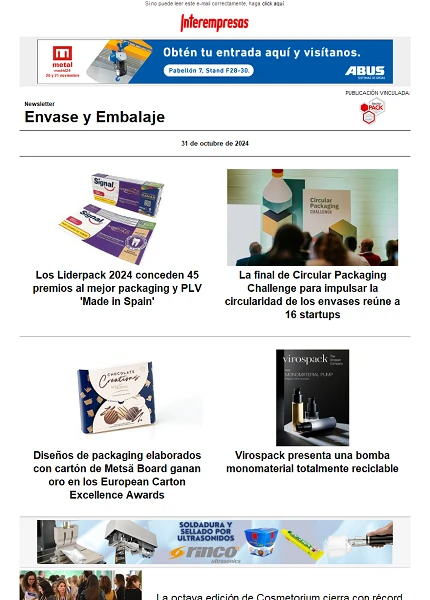 Newsletter Envase y Embalaje