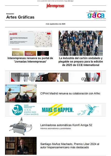 Newsletter Artes Gráficas