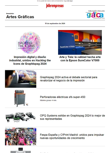 Newsletter Artes Gráficas