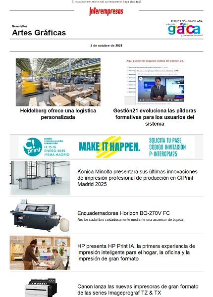 Newsletter Artes Gráficas