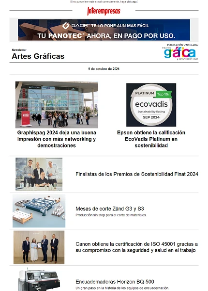 Newsletter Artes Gráficas