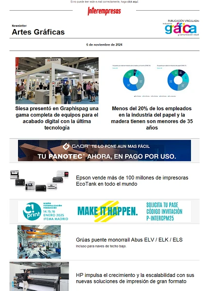 Newsletter Artes Gráficas