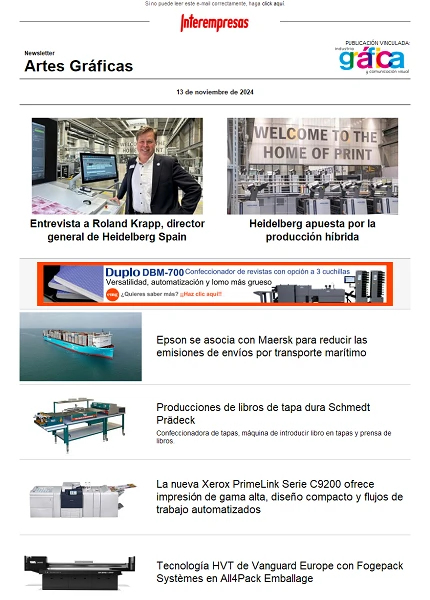 Newsletter Artes Gráficas