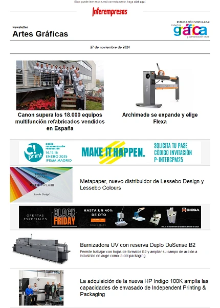 Newsletter Artes Gráficas