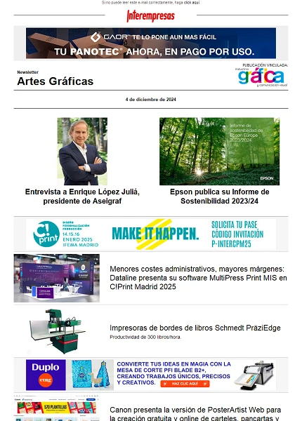 Newsletter Artes Gráficas