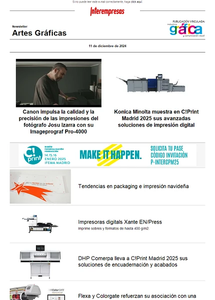 Newsletter Artes Gráficas