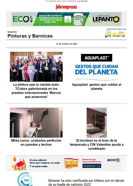 Newsletter Pinturas y Barnices