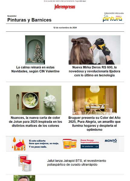 Newsletter Pinturas y Barnices