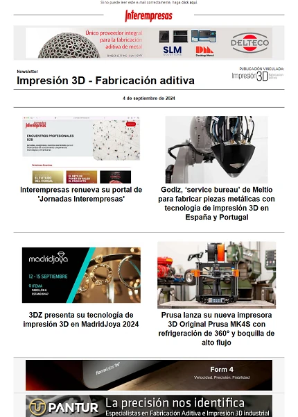 Newsletter Impresión 3D / Fabricación aditiva