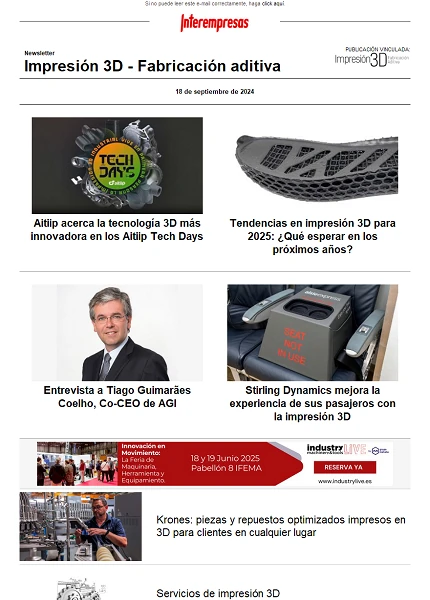 Newsletter Impresión 3D / Fabricación aditiva